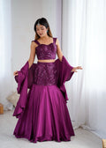 Purple Crepe Lehenga