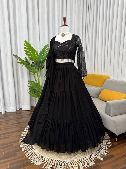 Black georgette Lehenga
