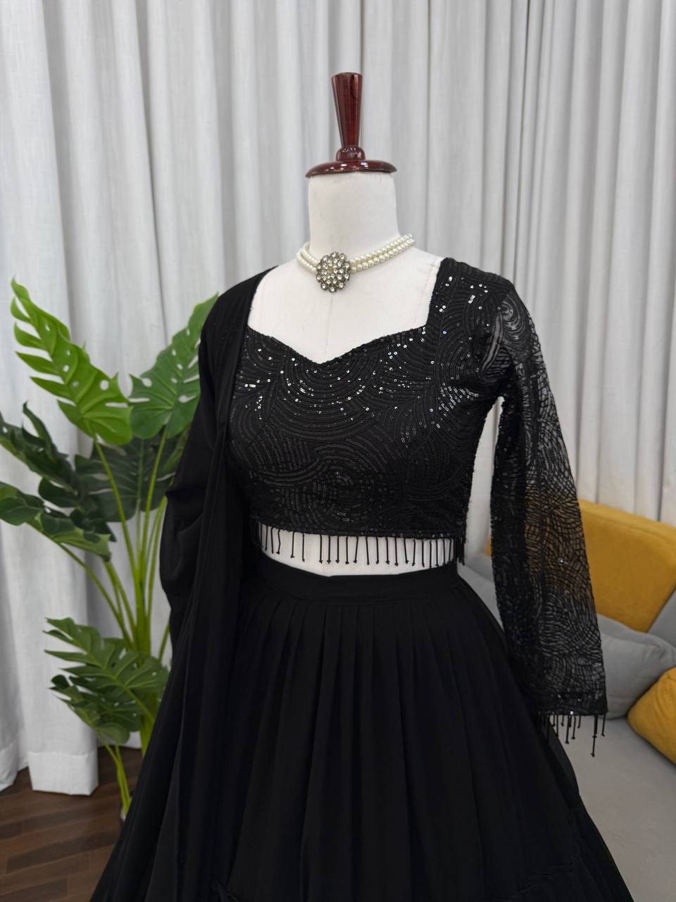Black georgette Lehenga