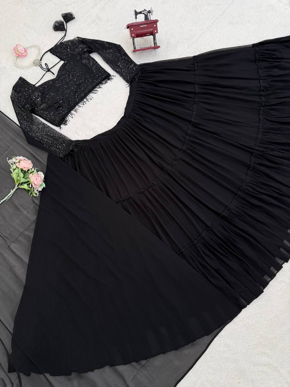 Black georgette Lehenga