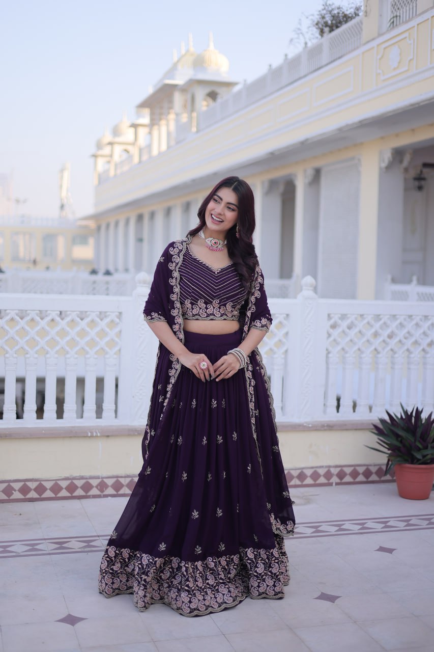 Purple Bloom Lehenga
