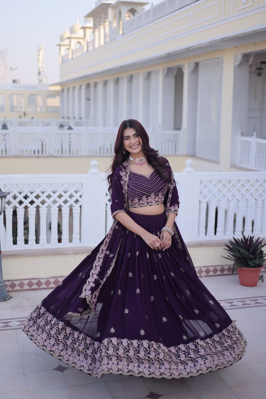 Purple Bloom Lehenga