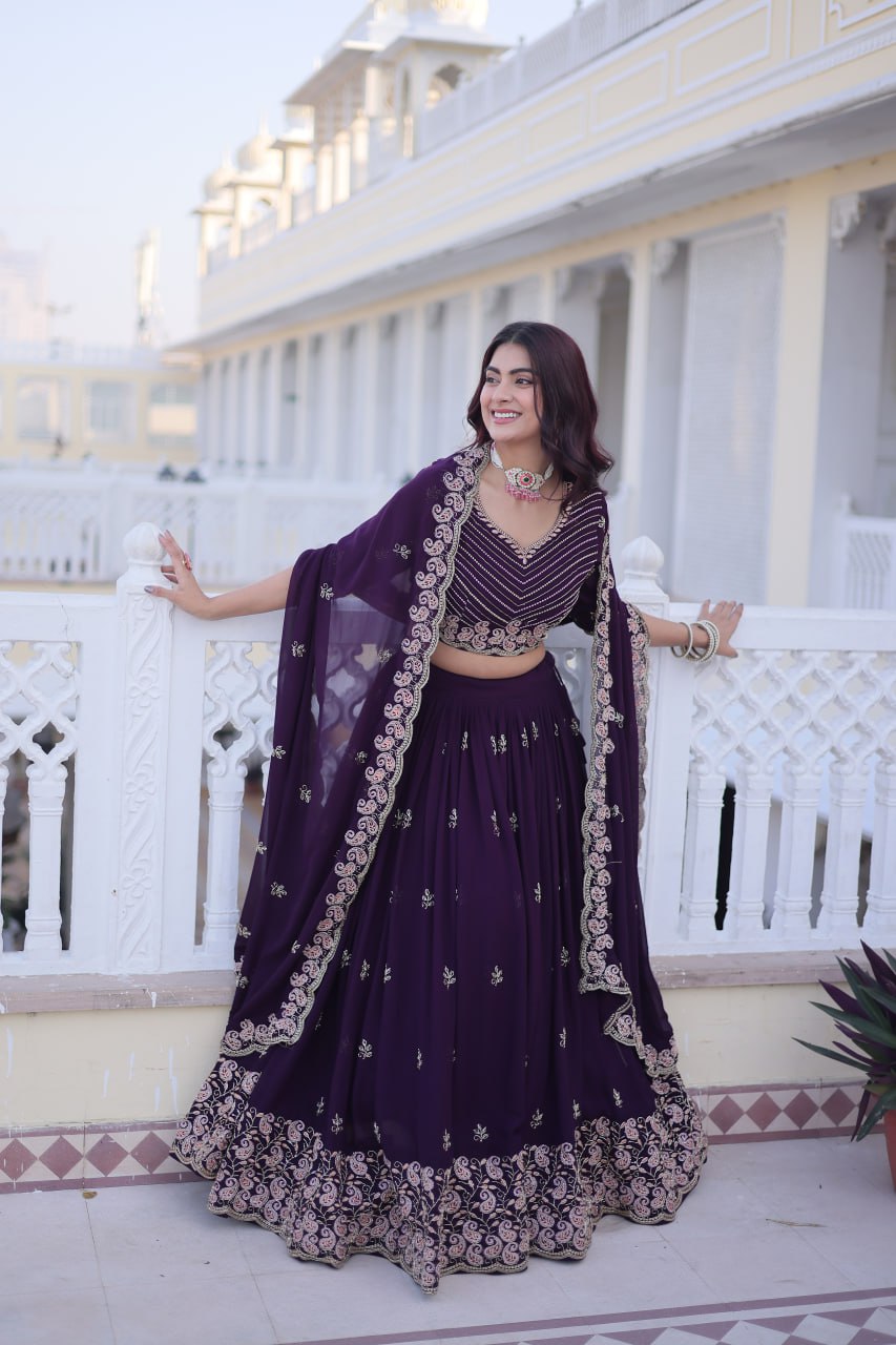 Purple Bloom Lehenga