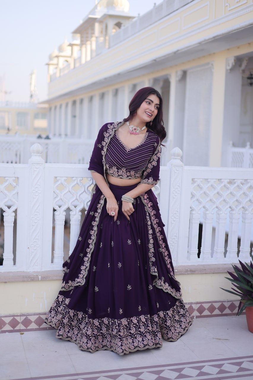 Purple Bloom Lehenga