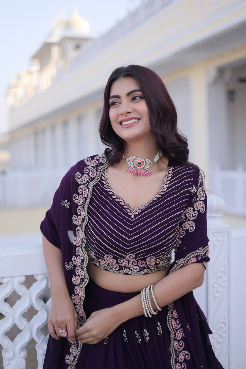 Purple Bloom Lehenga
