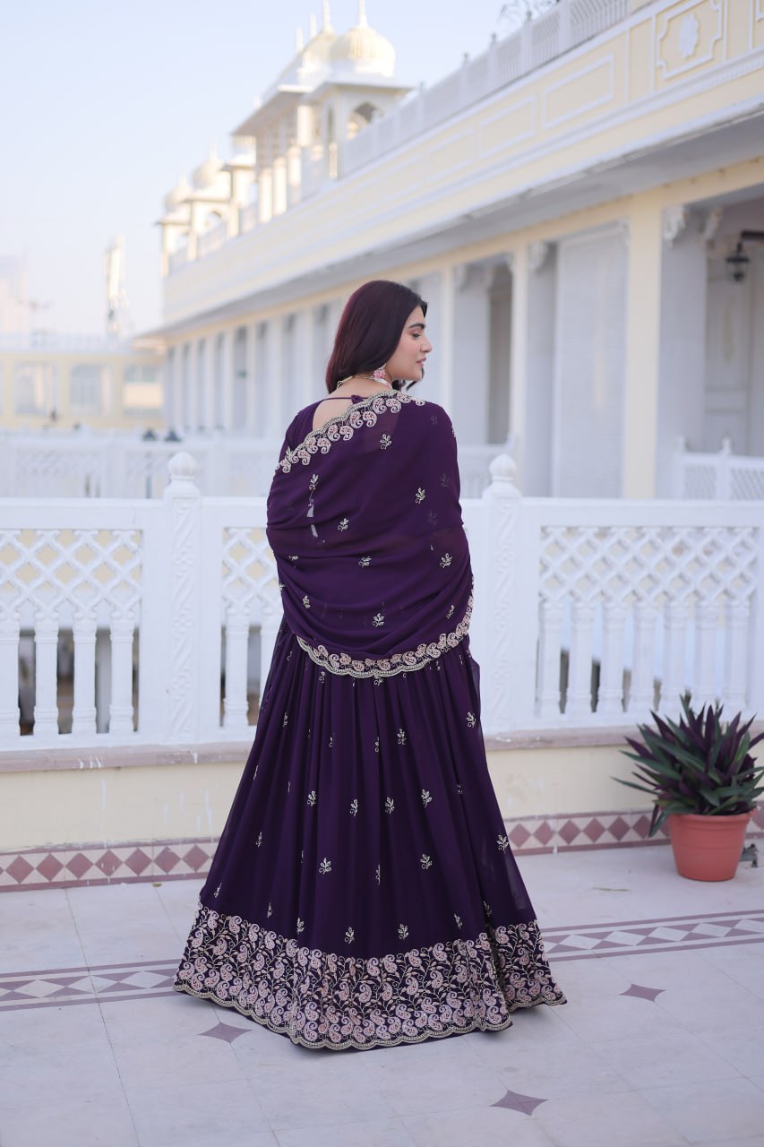 Purple Bloom Lehenga