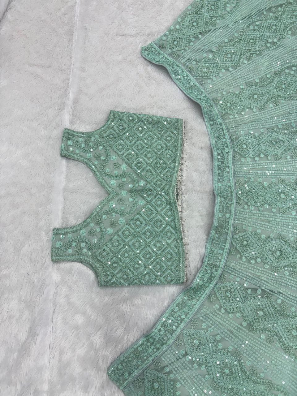Seafoan Green Lehenga