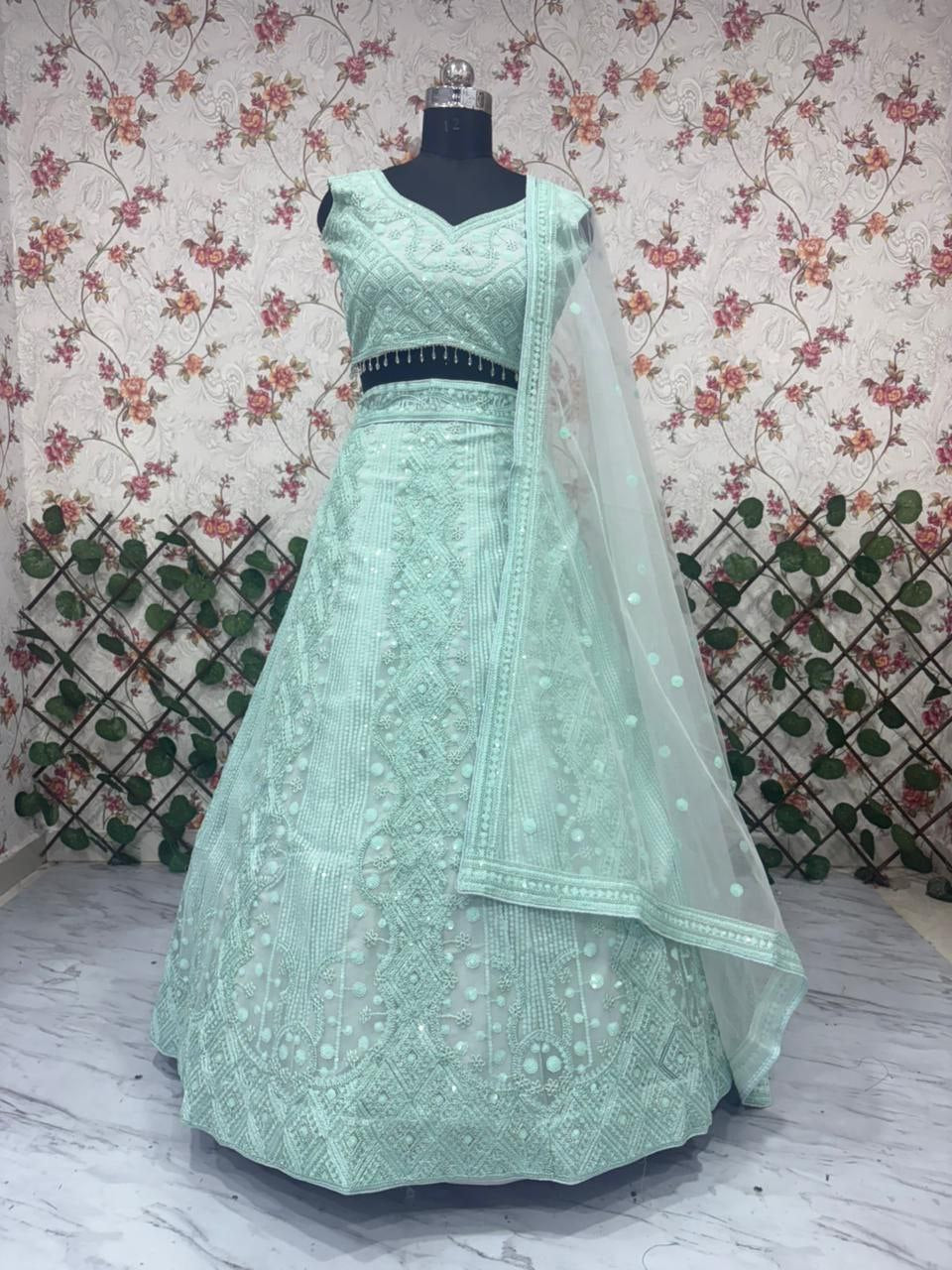 Seafoan Green Lehenga