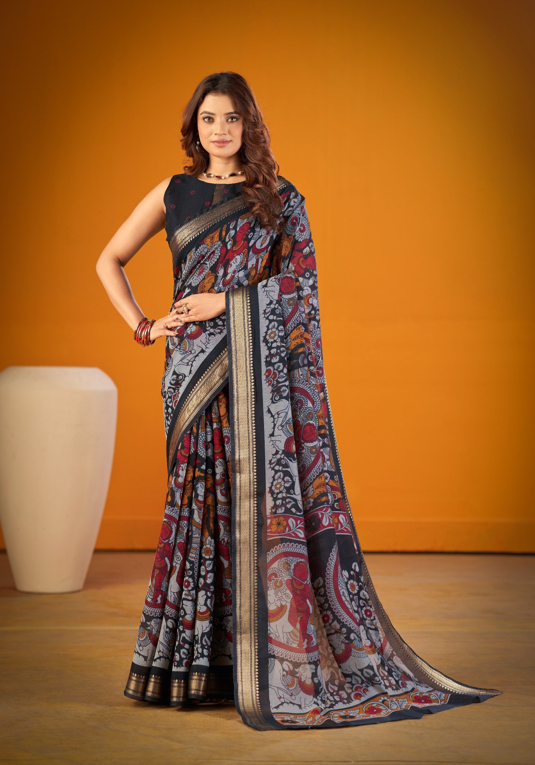 Black Vascose Saree
