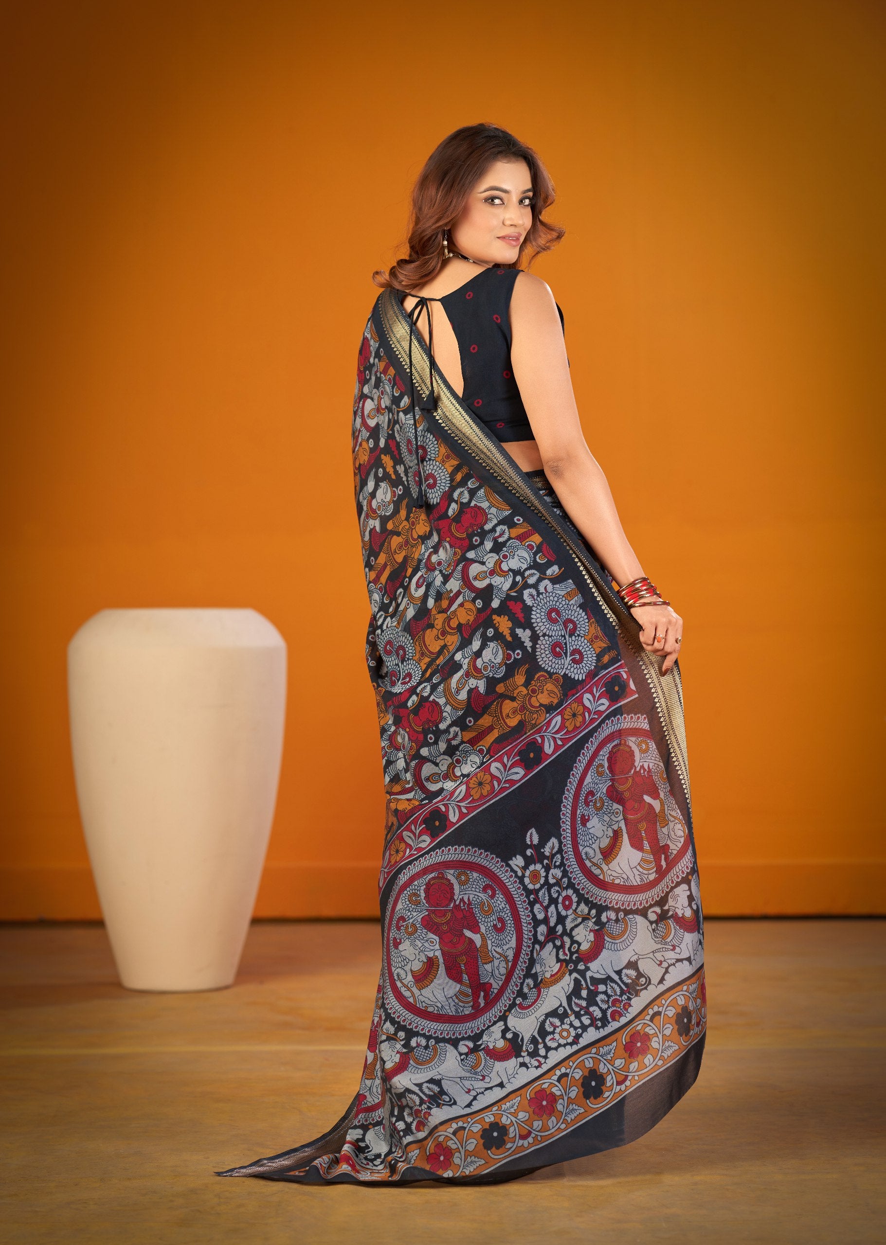 Black Vascose Saree
